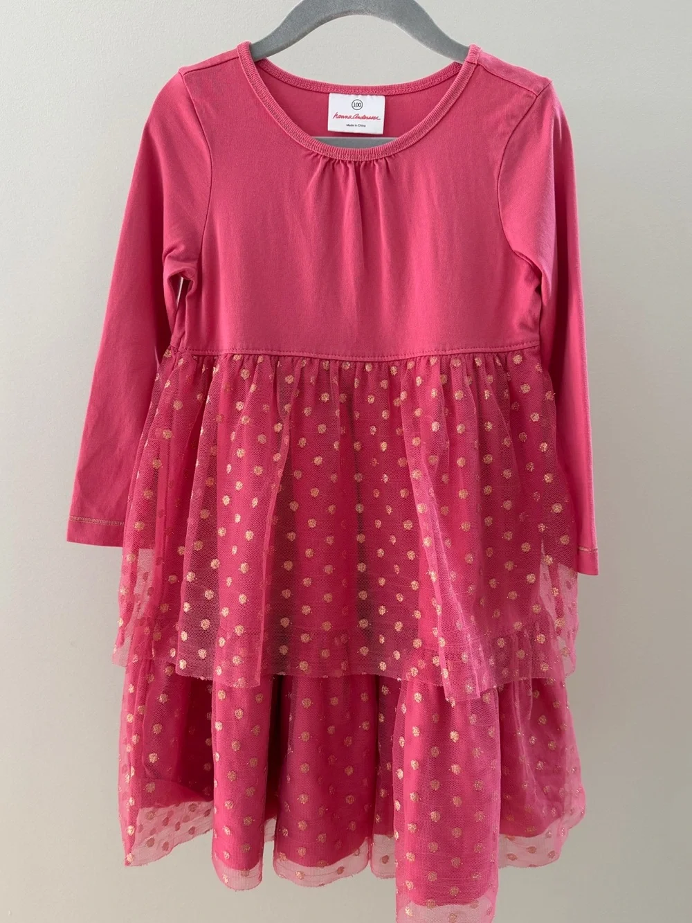 Hanna Andersson Glitter Dot Twirly Dress Size 3T